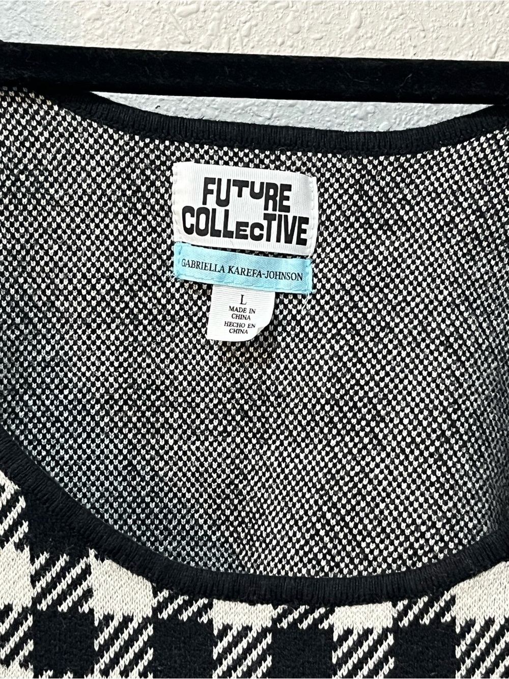 Future Collective Black & White Checkered Crop Tank - Picture 3 of 3
